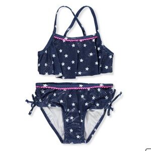 Pink Platinum NWOT Navy/Glitter Bikini with Pink